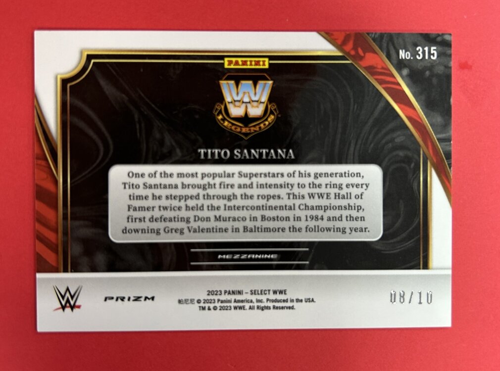 PANINI 2023 PANINI SELECT WWE TITO SANTANA GOLD /10