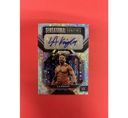 PANINI 2023 PANINI PRIZM WWE L.A. KNIGHT YEAH! SENSATIONAL AUTOGRAPHS DISCO