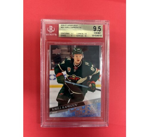 UPPER DECK 2020-21 UPPER DECK SERIES 2 KIRILL KAPRISOV YOUNG GUNS BECKETT GRADED 9.5