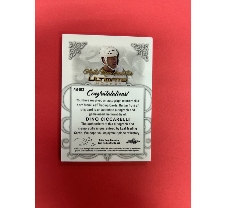 2023 LEAF ULTIMATE HOCKEY DINO CICCARELLI AUTO MEMORABILIA /25