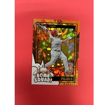 PANINI 2024 PANINI DONRUSS ALBERT PUJOLS BOMB SQUAD ORANGE CRACKED ICE /75