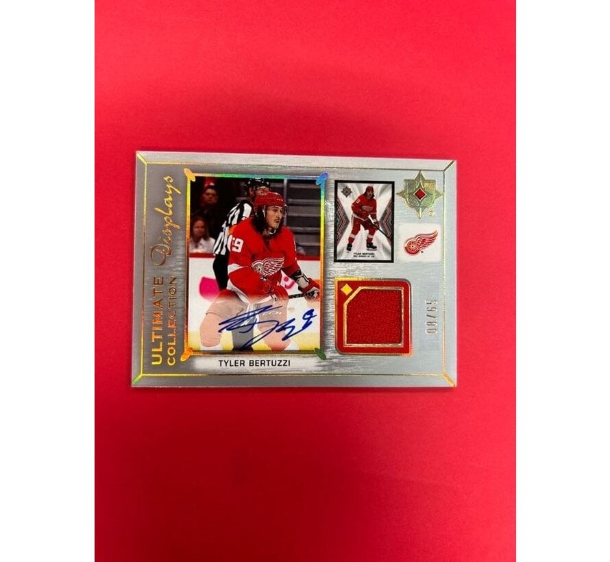 2021-22 UPPER DECK ULTIMATE COLLECTION TYLER BERTUZZI ULTIMATE COLLECTION DISPLAYS AUTO PATCH /65