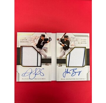 PANINI 2022 PANINI NATIONAL TREASURES BASEBALL JAKE BURGER GAVIN SHEETS DUAL SIGNATURE MATERIAL BOOKLETS /99