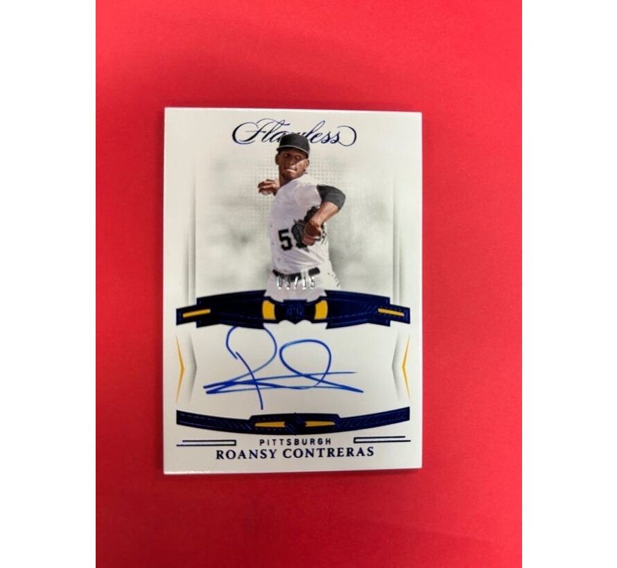 2022 PANINI FLAWLESS ROANSY CONTRERAS BLUE AUTO /15