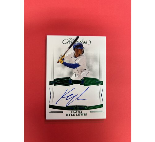 PANINI 2022 PANINI FLAWLESS KYLE LEWIS EMERALD GREEN AUTO /5