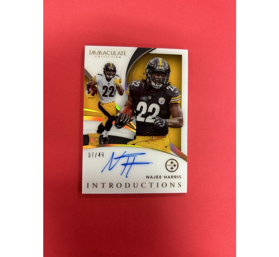 2021 PANINI IMMACULATE COLLECTION NAJEE HARRIS INTRODUCTIONS AUTO /49 ROOKIE