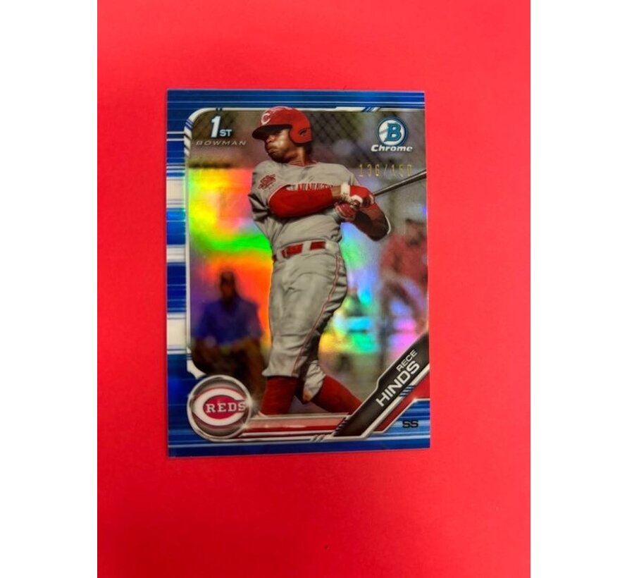 2019 BOWMAN CHROME REECE HINDS 1ST BOWMAN SAPPHIRE /150