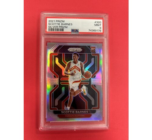 PANINI 2021 PRIZM SCOTTIE BARNES ROOKIE SILVER PSA GRADED 9