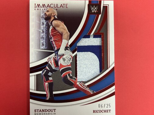 PANINI 2022 PANINI IMPECCABLE WWE RICOCHET STANDOUT MEMORABILIA PATCH  /25