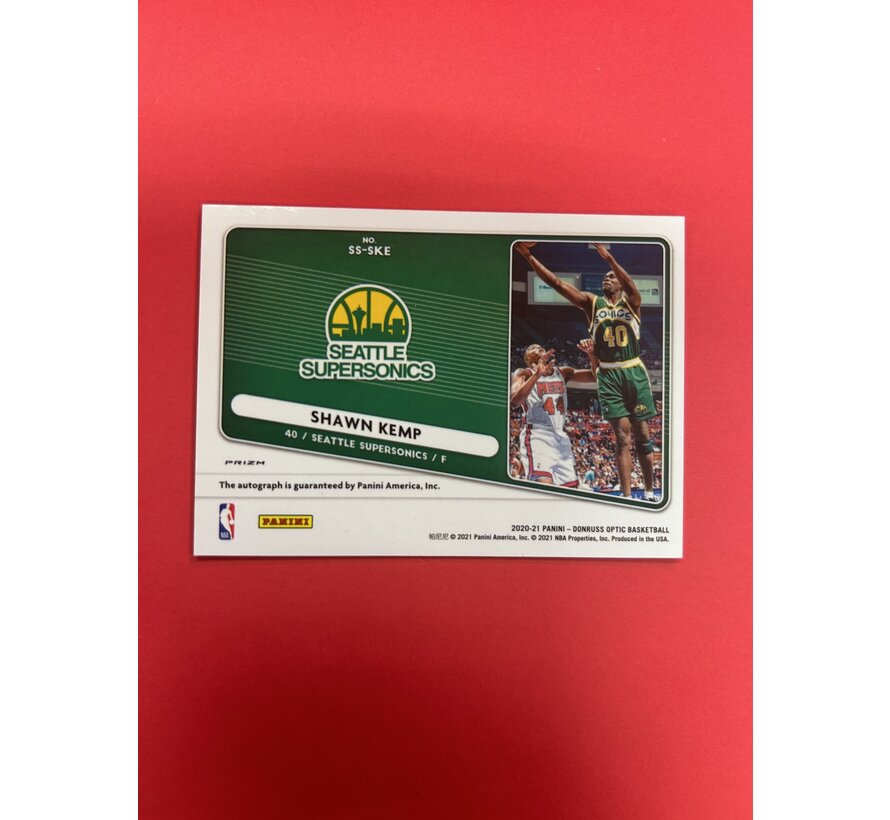 2020-21 PANINI DONRUSS OPTIC SHAWN KEMP SIGNATURE SERIES GREEN PRIZM