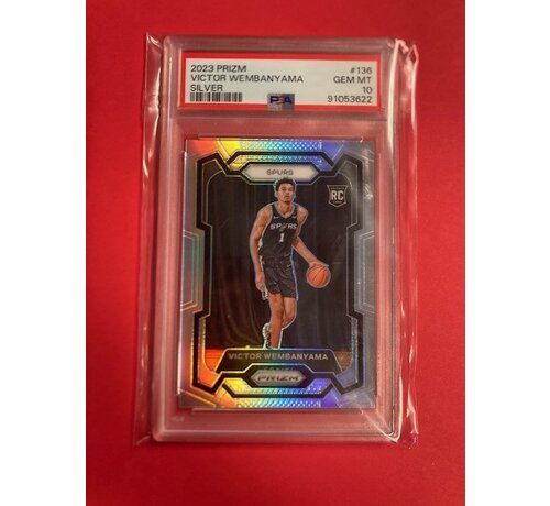 PANINI 2023-24 PRIZM SILVER ROOKIE VICTOR WEMBANYA #136 PSA 10