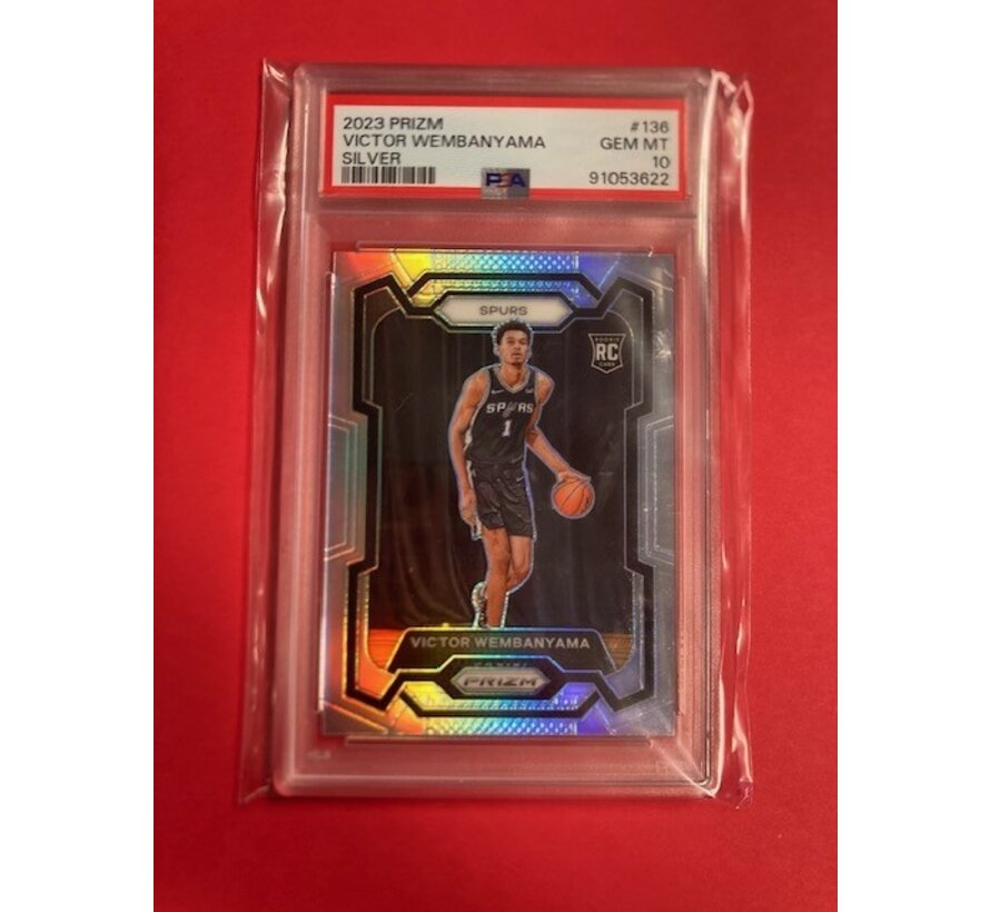 2023-24 PRIZM SILVER ROOKIE VICTOR WEMBANYA #136 PSA 10