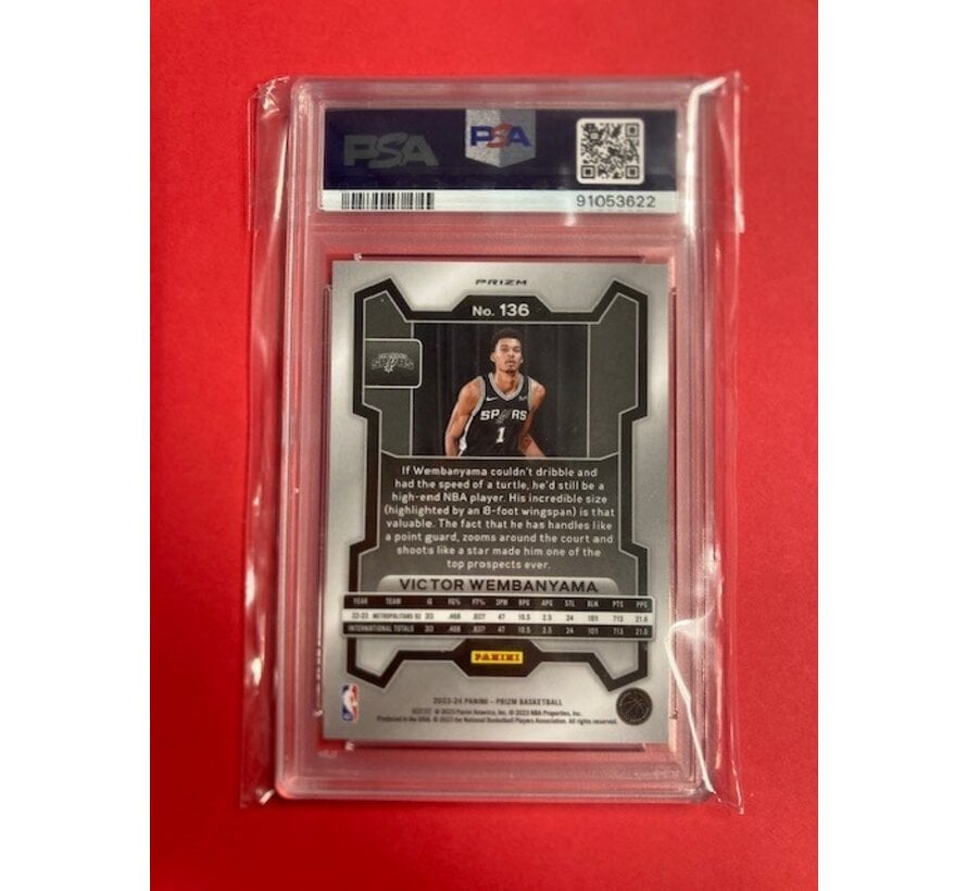 2023-24 PRIZM SILVER ROOKIE VICTOR WEMBANYA #136 PSA 10