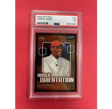 UPPER DECK 2003 UPPER DECK VICTORY LEBRON JAMES ROOKIE ORIENTATION PSA GRADED 7