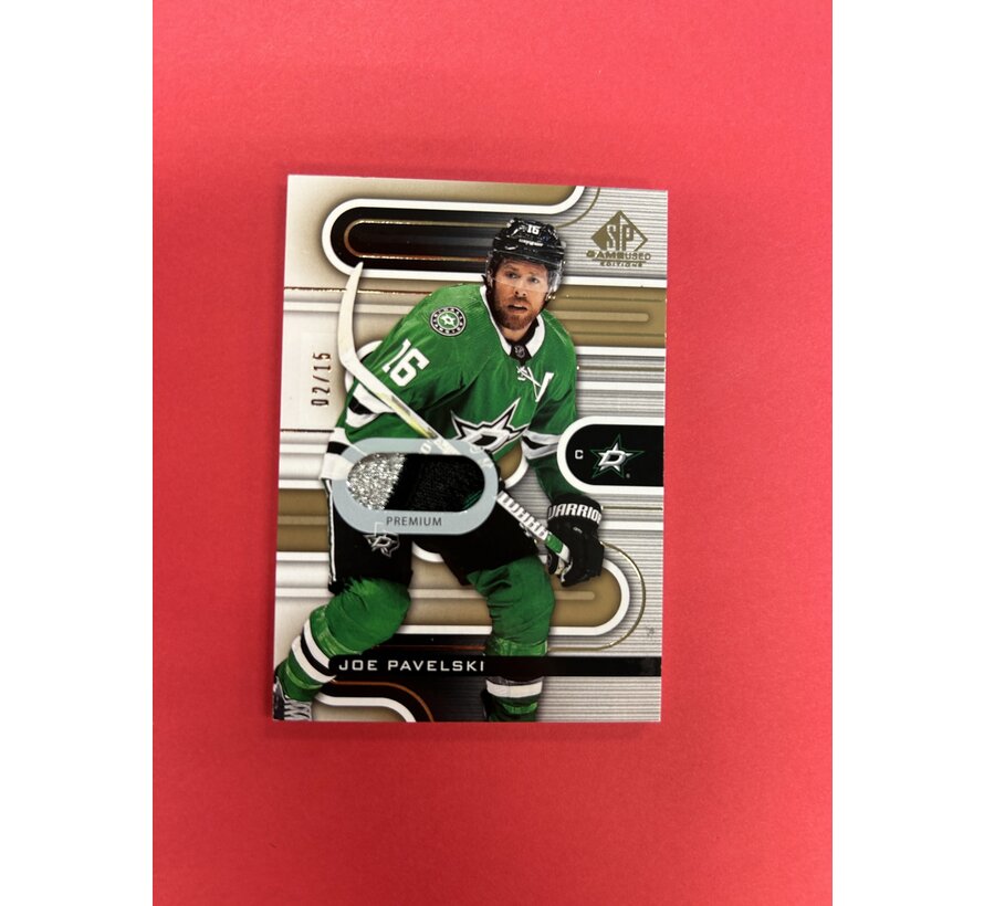 2022-23 UPPER DECK SP GAME USED JOE PAVELSKI GOLD PREMIUM PATCH /15