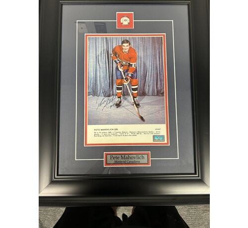 PETE MAHOVLICH SIGNED FRAMED PICTURE