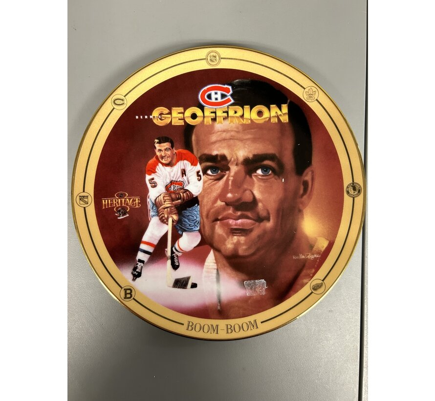 BERNIE GEORFFION BOOM BOOM LEGENDS OF HOCKEYS GOLDEN ERA COMMEMORATIVE PLATE