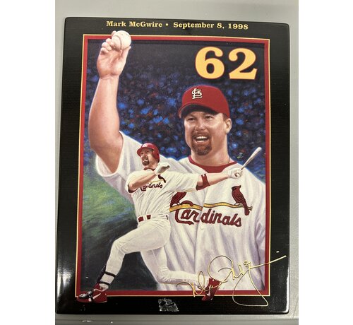 THE BRADFORD EXCHANGE MARK MCGWIRE RECORD BREAKING 62 KING OF SWING COMMEMORATIVE PLATE
