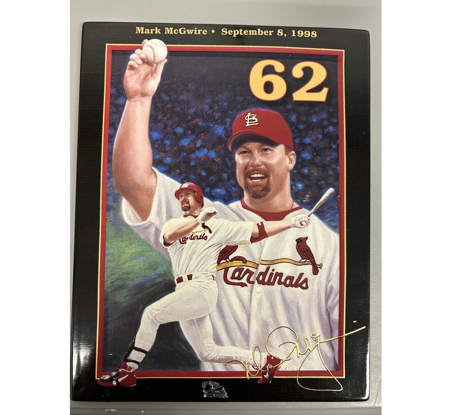 MARK MCGWIRE RECORD BREAKING 62 KING OF SWING COMMEMORATIVE PLATE