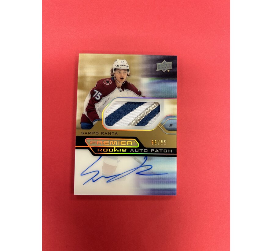 2021-22 UPPER DECK PREMIER SAMPO RANTA PREMIER ROOKIE PATCH AUTO /65