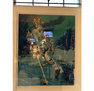 WAYNE GRETZKY AUTHENTIC LeRoy Neiman 1981 "The Great Gretzky" Limited-Edition Framed Serigraph #184/300 Signed by Neiman and Gretzky with COA (41 ½” x 50”)