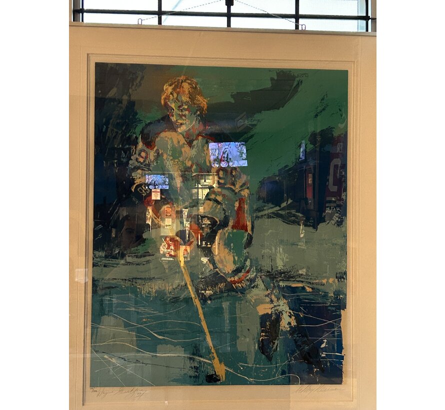 LeRoy Neiman 1981 "The Great Gretzky" Limited-Edition Framed Serigraph #184/300 Signed by Neiman and Gretzky with COA (41 ½” x 50”)