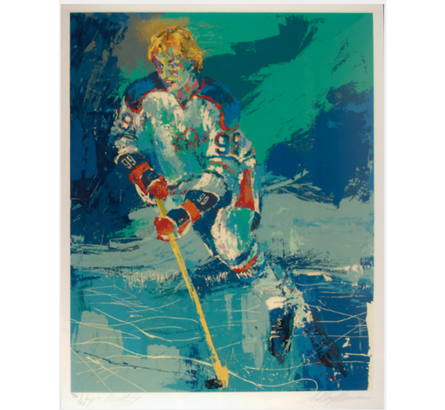 LeRoy Neiman 1981 "The Great Gretzky" Limited-Edition Framed Serigraph #184/300 Signed by Neiman and Gretzky with COA (41 ½” x 50”)