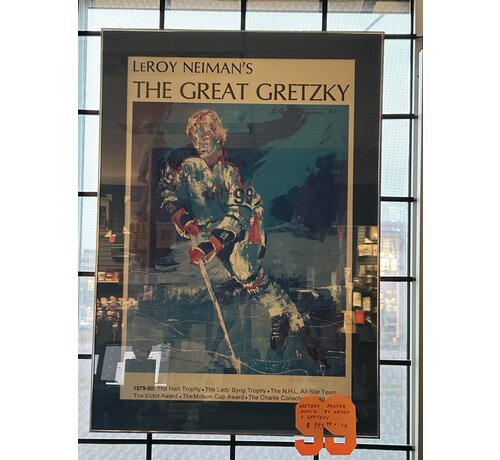 WAYNE GRETZKY AUTHENTIC 1981 LeRoy Neiman "The Great Gretzky" Poster Signed by Neiman and Gretzky