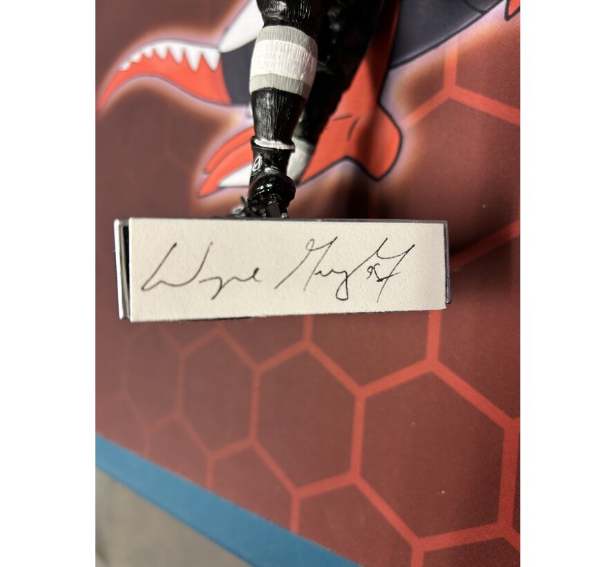 1989 GARTLAN WAYNE GRETZKY "THE GREAT ONE" AUTOGRAPHED FIGURINE BLACK JERSEY