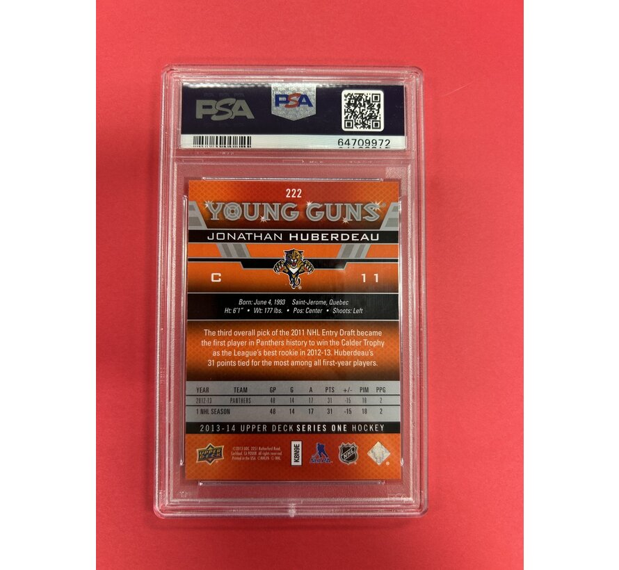 2013-14 UPPER DECK SERIES 2 JONATHAN HUBERDEAU YOUNG GUNS PSA GRADED 9