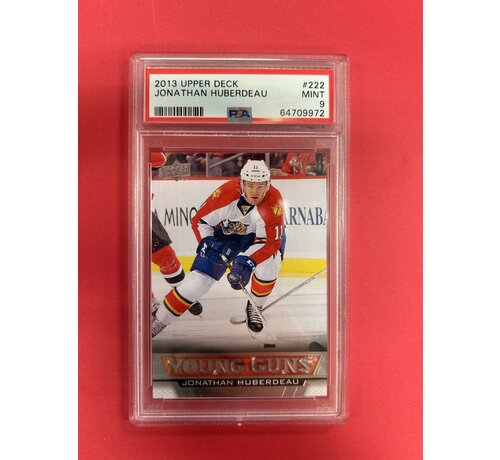 UPPER DECK 2013-14 UPPER DECK SERIES 2 JONATHAN HUBERDEAU YOUNG GUNS PSA GRADED 9