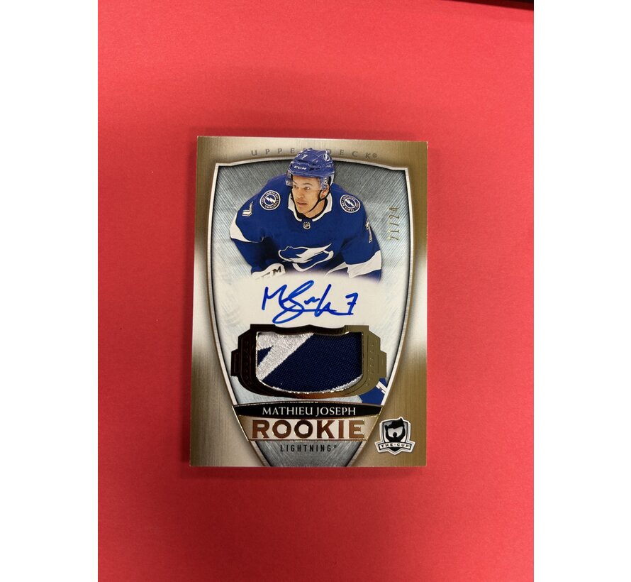 2018-19 UPPER DECK THE CUP MATHIEU JOSEPH CUP ROOKIE PATCH AUTO GOLD /24