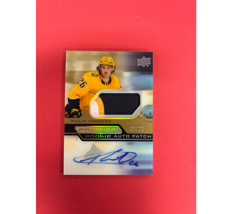 2021-22 UPPER DECK PREMIER PHILIP TOMASINO PREMIER ROOKIE AUTO PATCH GOLD /65