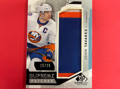 UPPER DECK 2015-16 SP GAME USED JOHN TAVARES SUPREME PATCHES /15