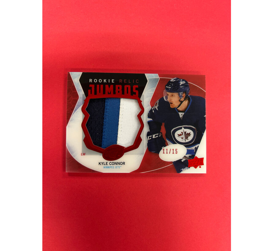 2016-17 UPPER DECK ICE KYLE CONNOR ROOKIE RELIC JUMBOS RED /15
