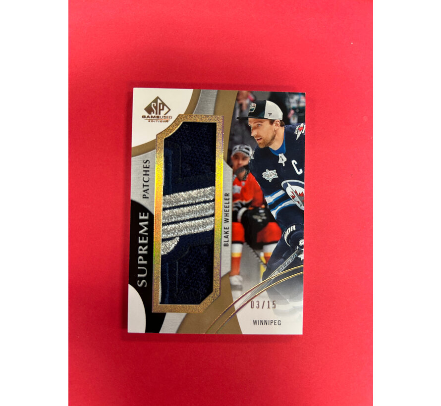 2019-20 SP GAME USED BLAKE WHEELER SUPREME PATCHES /15