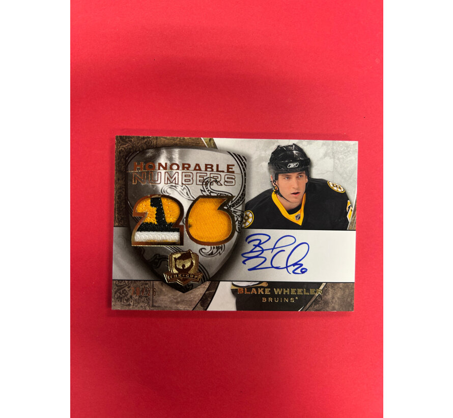 2008-09 UPPER DECK THE CUP BLAKE WHEELER HONORABLE NUMBERS PATCH AUTO /26