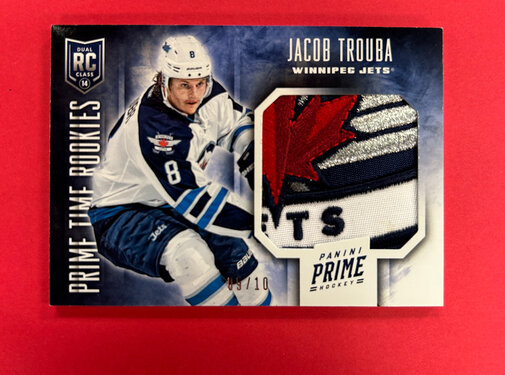 PANINI 2013-14 PANINI PRIME JACOB TROUBA PRIME TIME ROOKIES PATCH /10