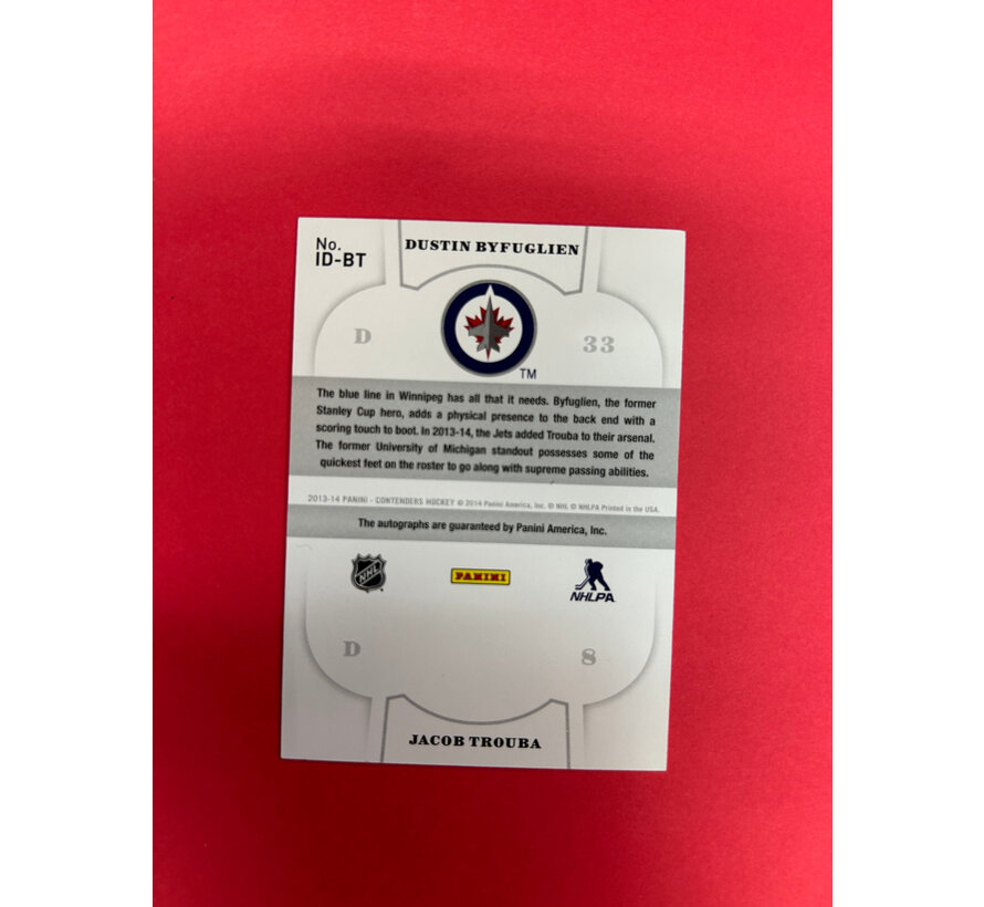 2013-14 PANINI CONTENDERS BYFUGLIEN / TROUBA AUTO /10