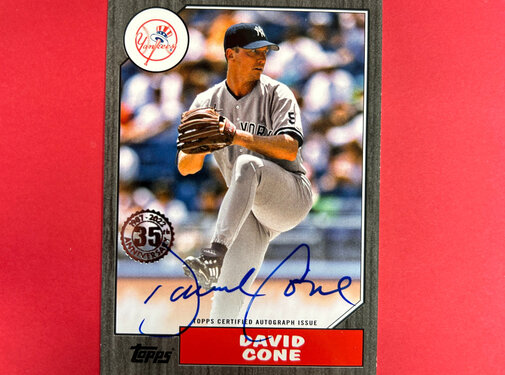TOPPS 2022 TOPPS HERITAGE DAVID CONE 1987 TOPPS AUTO /199