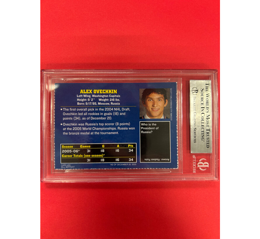 2006 SI FOR KIDS ALEXANDER OVECHKIN BECKETT GRADED 7.5