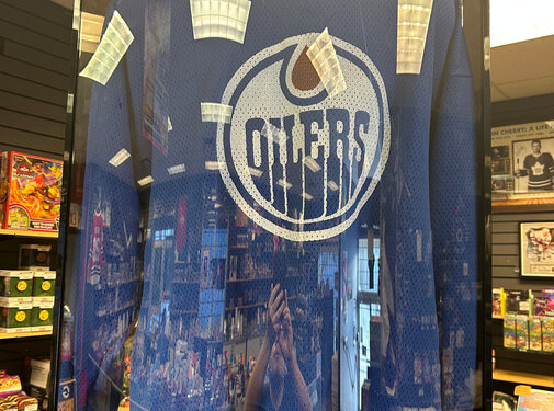 1980's EDMONTON OILERS NIKE WARM UP JERSEY