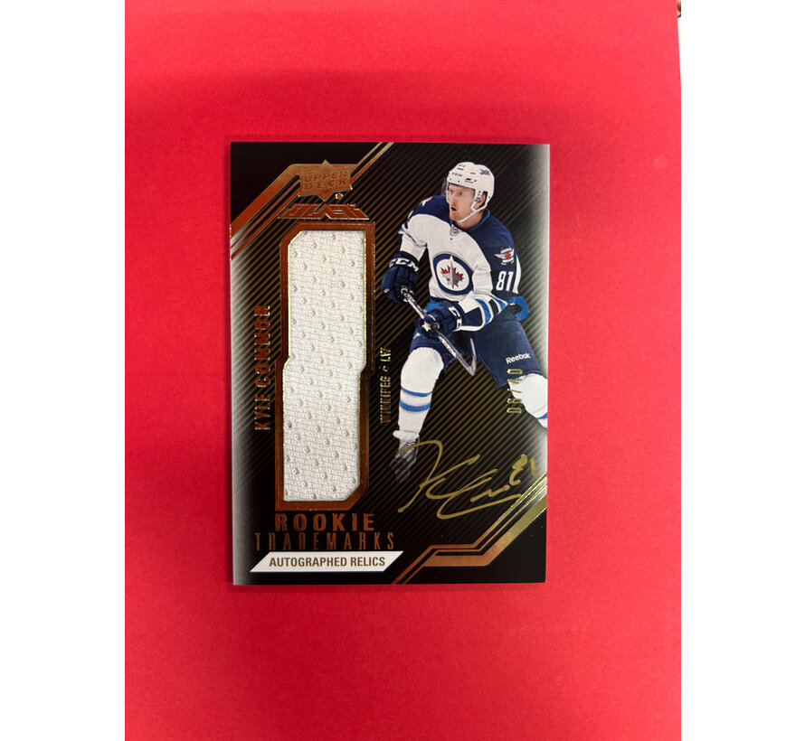 2016-17 UPPER DECK BLACK KYLE CONNOR ROOKIE TRADEMARKS RELICS JERSEY AUTO /40 GOLD