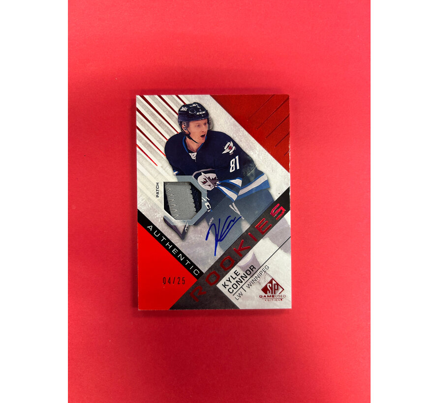 2016-17 UPPER DECK SP GAME USED KYLE CONNOR AUTHENTIC ROOKIES AUTO PATCH RED /25
