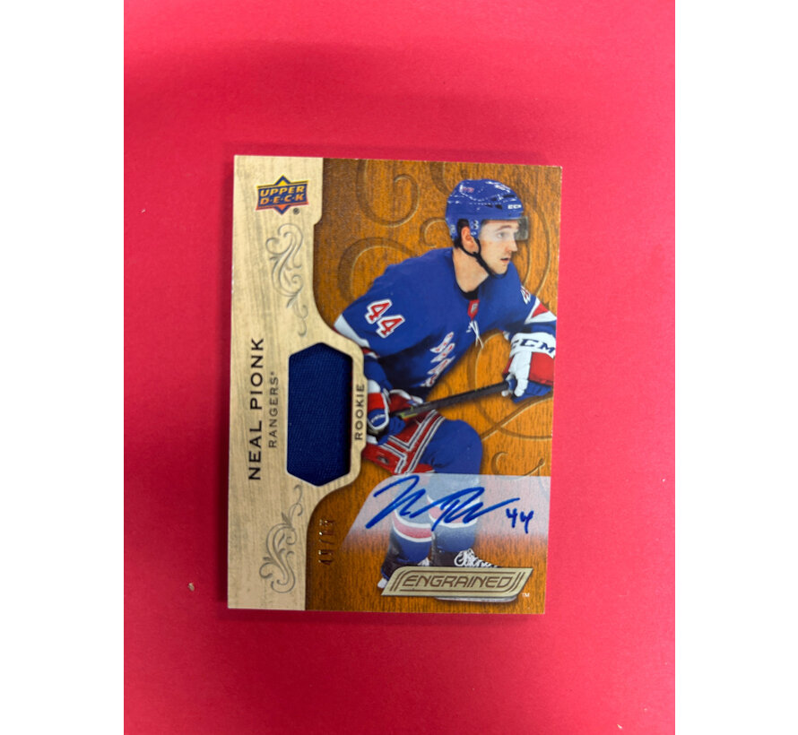 2018-19 UPPER DECK ENGRAINED NEAL PIONK ROOKIE PATCH AUTO /65