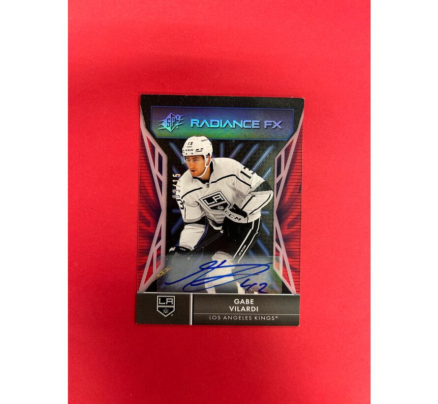2021-22 UPPER DECK SPX GABE VILARDI RADIANCE FX ROOKIE AUTO SPECTRUM /15