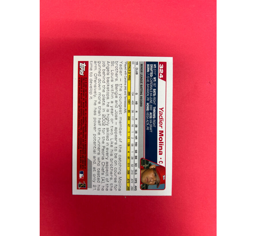 2003 TOPPS YADIER MOLINA FIRST YEAR ROOKIE