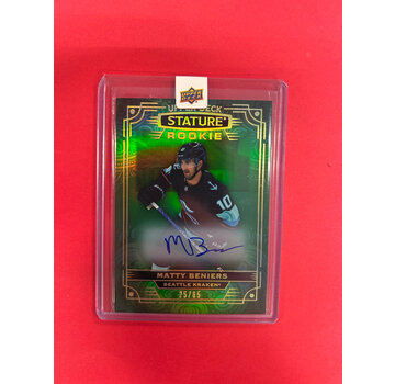UPPER DECK 2022-23 UPPER DECK STATURE MATTY BENIERS AUTOGRAPH GREEN /65 UD SEALED