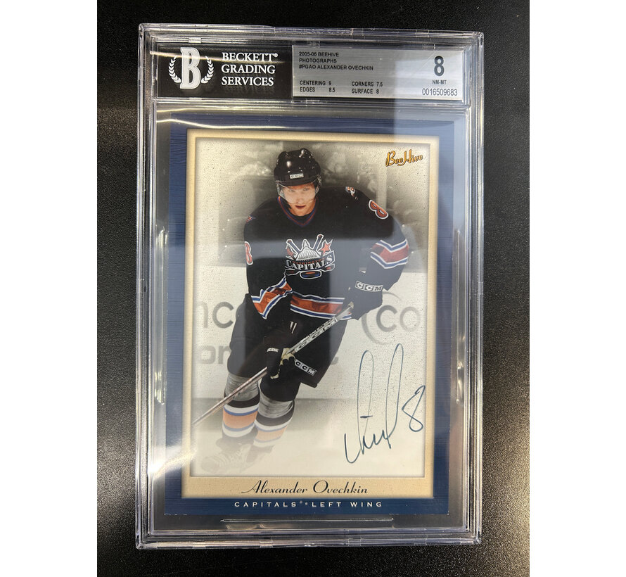 2005-06 BEEHIVE ALEXANDER OVECHKIN PHOTOGRAPHS  BECKETT GRADED 8 AUTOGRAPH