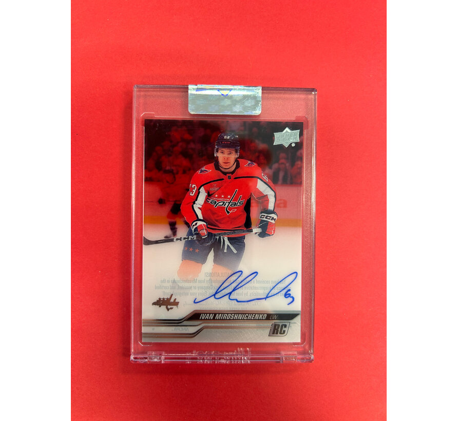 2023-24 UPPER DECK CLEAR CUT IVAN MIROSHNICHENKO CLEAR CUT ROOKIE AUTO